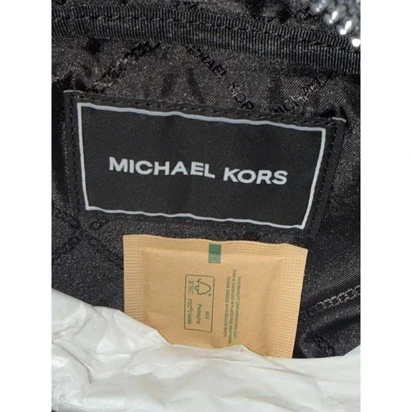 NWT Michael Kors Malone Fanny Pack Black Nylon MK Logo Strap Adjustable Vibes đź–¤ - Picture 7 of 9